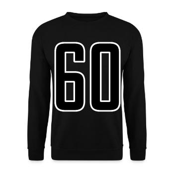 60 Jahre 60er Geschenkidee - Unisex Pullover - Schwarz - Vorne - Alina (178cm) & Michal (187cm)