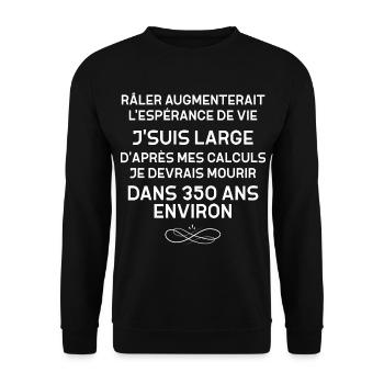 Râler C'est Bon Pour La Santé - Sweat-shirt Unisexe - noir - Devant - Alina (178cm) & Michal (187cm)