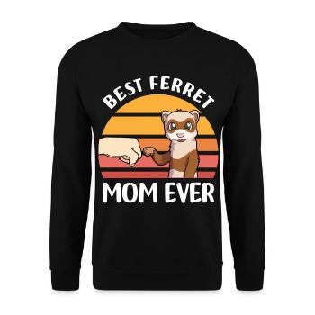Cadeaux pour les amoureux des furets | Animaux de compagnie Animaux - Sweat-shirt Unisexe - noir - Devant - Alina (178cm) & Michal (187cm)