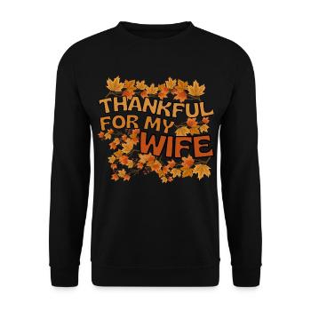 Épouse reconnaissante Mme Herbst Blätter Gratitude - Sweat-shirt Unisexe - noir - Devant - Alina (178cm) & Michal (187cm)