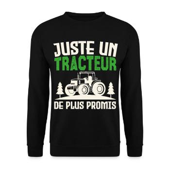 Juste un tracteur. de plus promis. agriculteur - Sweat-shirt Unisexe - noir - Devant - Alina (178cm) & Michal (187cm)