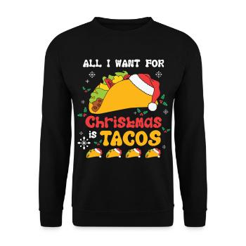 All I Want For Christmas Is Tacos - Unisex Sweatshirt - black - Front - Alina (178cm) & Michal (187cm)
