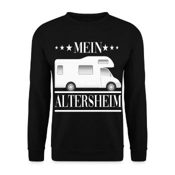 Camping Wohnmobil Altersheim Reisen Wohnwagen - Unisex Pullover - Schwarz - Vorne - Alina (178cm) & Michal (187cm)