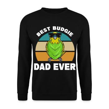 Budgerigar Papa | Animaux de compagnie Oiseaux Animaux Cadeau - Sweat-shirt Unisexe - noir - Devant - Alina (178cm) & Michal (187cm)