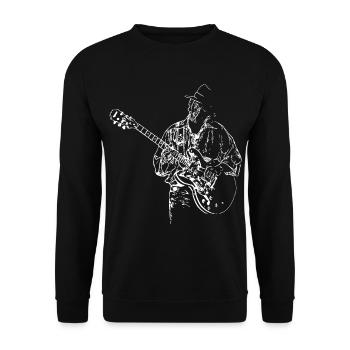 Blues guitarist - Unisex Sweatshirt - black - Front - Alina (178cm) & Michal (187cm)