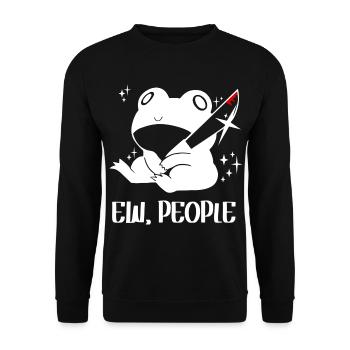 Ew People Frog Lover Cottagecore - Unisex Pullover - Schwarz - Vorne - Alina (178cm) & Michal (187cm)