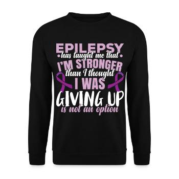Epilepsy Warrior Purple Ribbon - Unisex Sweatshirt - black - Front - Alina (178cm) & Michal (187cm)