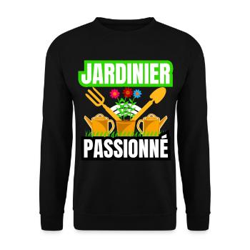 jardinier passionné - Sweat-shirt Unisexe - noir - Devant - Alina (178cm) & Michal (187cm)