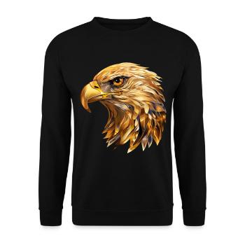 Eagle Head Gold Bird of Prey Bird Animal Nature - Sweat-shirt Unisexe - noir - Devant - Alina (178cm) & Michal (187cm)