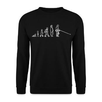 Angeln Evolution - Unisex Pullover - Schwarz - Vorne - Alina (178cm) & Michal (187cm)