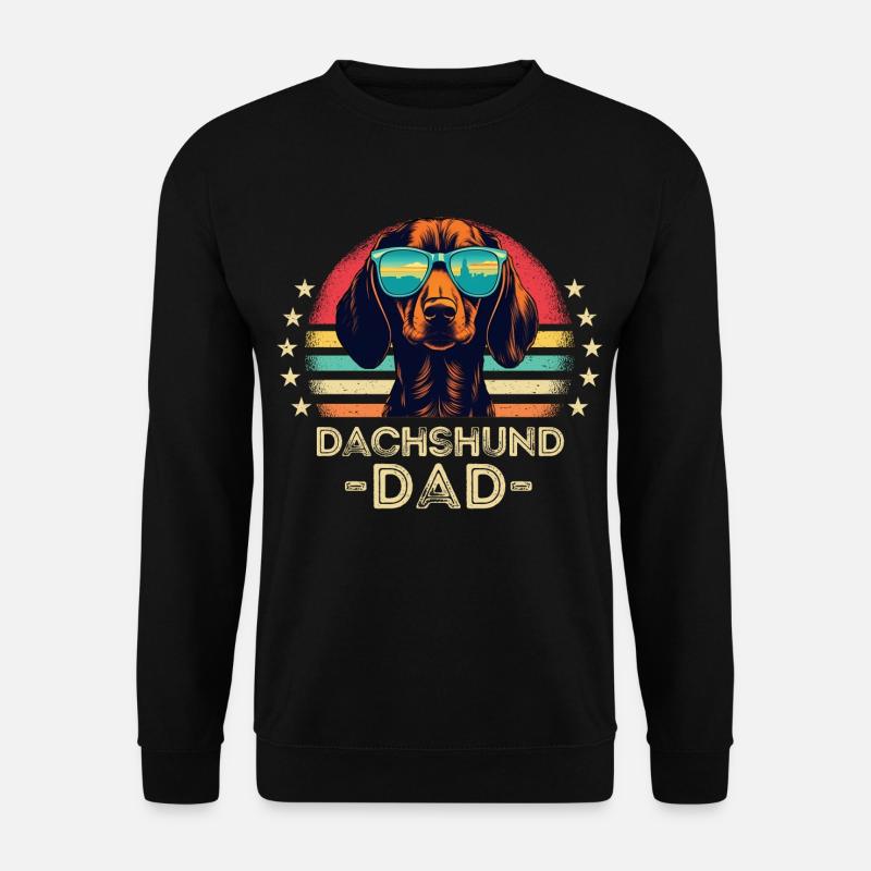 Dachshund with sunglasses retro - Unisex Sweatshirt - black