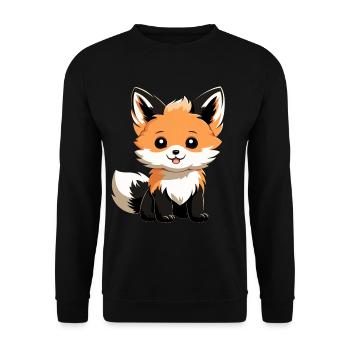 Renard mignon - Sweat-shirt Unisexe - noir - Devant - Alina (178cm) & Michal (187cm)