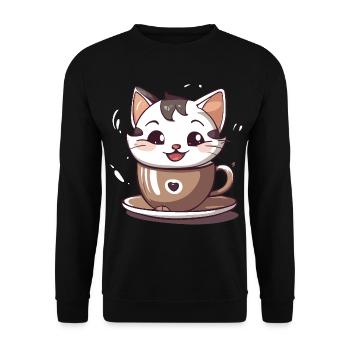 Chatcolate #1 - Sweat-shirt Unisexe - noir - Devant - Alina (178cm) & Michal (187cm)