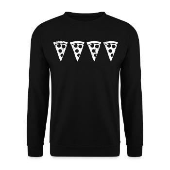 Tranche de pizza rétro - Sweat-shirt Unisexe - noir - Devant - Alina (178cm) & Michal (187cm)