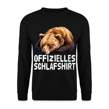 Official Sleep Shirt Bear - Unisex Sweatshirt - black - Front - Alina (178cm) & Michal (187cm)