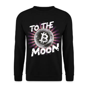 to the moon coin crypto - Unisex Sweatshirt - black - Front - Alina (178cm) & Michal (187cm)