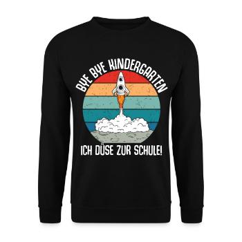 Bye Bye Kindergarten Je vais à l’école - Sweat-shirt Unisexe - noir - Devant - Alina (178cm) & Michal (187cm)