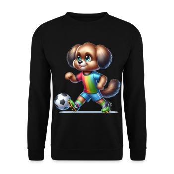 Chien de joueur de football mignon - Sweat-shirt Unisexe - noir - Devant - Alina (178cm) & Michal (187cm)