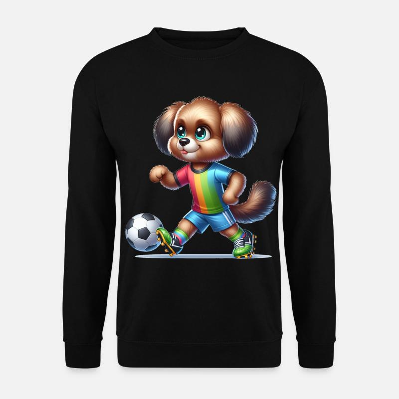 Cute Soccer Player Dog - Unisex Sweatshirt - black