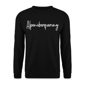 Alpenüberquerung - Unisex Pullover - Schwarz - Vorne - Alina (178cm) & Michal (187cm)