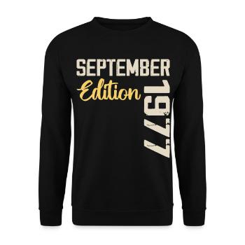 Septembre 1977 - 47e Anniversaire September 1977 - Sweat-shirt Unisexe - noir - Devant - Alina (178cm) & Michal (187cm)