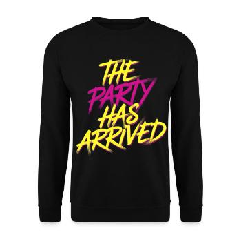 The Party Has Arrived 17 - Unisex Pullover - Schwarz - Vorne - Alina (178cm) & Michal (187cm)