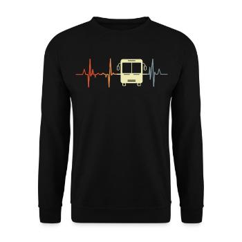 Bus Heart Rate - Unisex Sweatshirt - black - Front - Alina (178cm) & Michal (187cm)