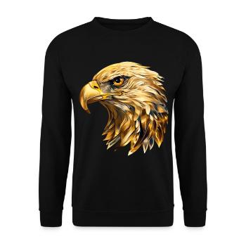 Tête d’aigle Or Oiseau de proie Oiseau Nature animale - Sweat-shirt Unisexe - noir - Devant - Alina (178cm) & Michal (187cm)