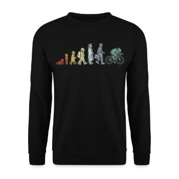 Radfahrer Evolution - Unisex Pullover - Schwarz - Vorne - Alina (178cm) & Michal (187cm)