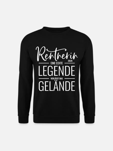 Rentnerin 2026 Eine Legende verlässt das Gelände - Unisex Pullover - Schwarz