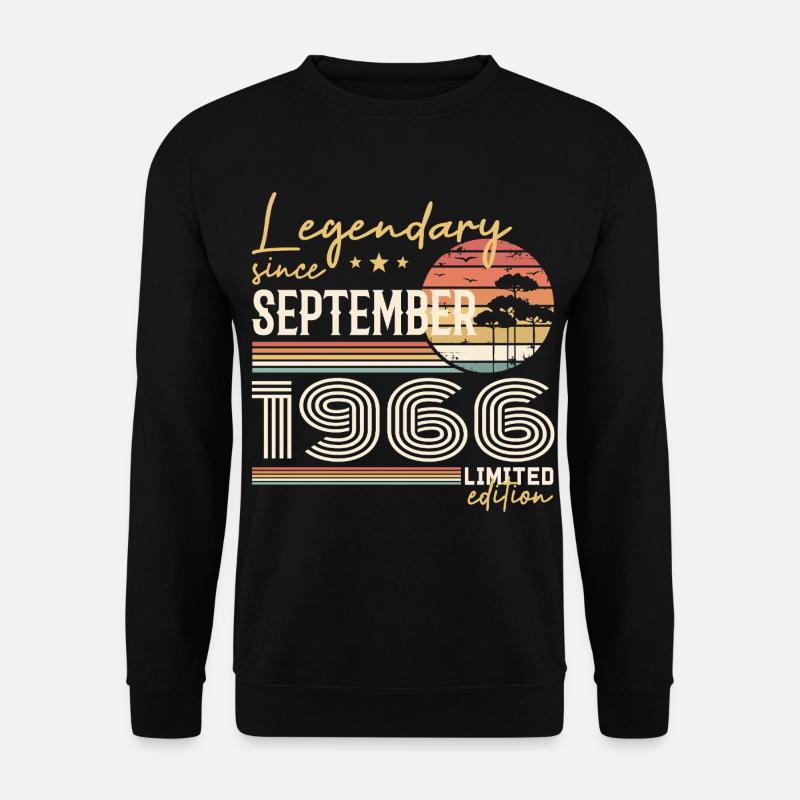 September 1966 Geboren im September 1966 September 1966 - Unisex Pullover - Schwarz