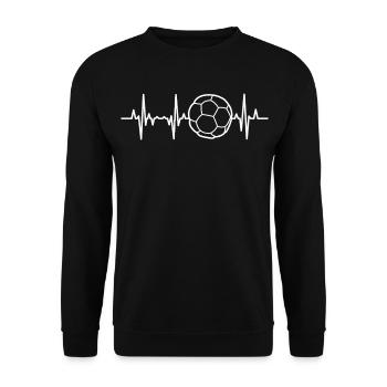 Handball Herzschlag - Unisex Pullover - Schwarz - Vorne - Alina (178cm) & Michal (187cm)