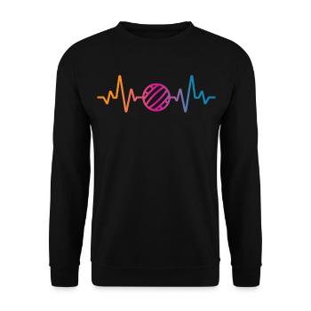 Battement de cœur au volley-ball - Sweat-shirt Unisexe - noir - Devant - Alina (178cm) & Michal (187cm)