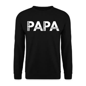 PAPA - Unisex Sweatshirt - black - Front - Alina (178cm) & Michal (187cm)