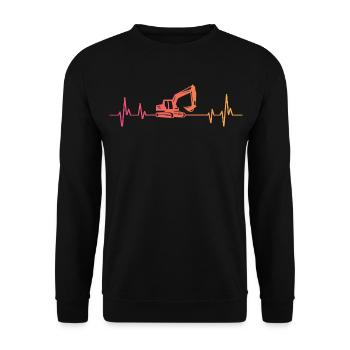 pelleteuse sunset battement de coeur pelleteuse - Sweat-shirt Unisexe - noir - Devant - Alina (178cm) & Michal (187cm)