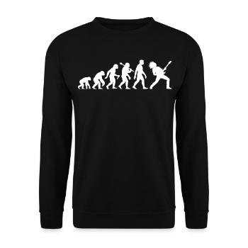 Guitarist Evolution Rock and Metal Musician - Unisex Sweatshirt - black - Front - Alina (178cm) & Michal (187cm)