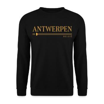 Antwerpen België Bronze - Unisex Pullover - Schwarz - Vorne - Alina (178cm) & Michal (187cm)