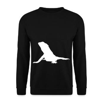 Bearded Dragon Agame white gift idea - Unisex Sweatshirt - black - Front - Alina (178cm) & Michal (187cm)