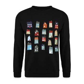Houses - Unisex Sweatshirt - black - Front - Alina (178cm) & Michal (187cm)