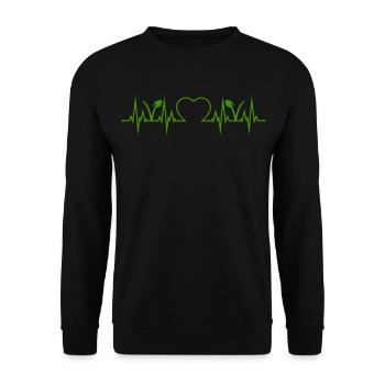 Battement de cœur végétarien végan - Sweat-shirt Unisexe - noir - Devant - Alina (178cm) & Michal (187cm)