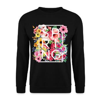 spring - Unisex Sweatshirt - black - Front - Alina (178cm) & Michal (187cm)