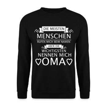 oma - Unisex Pullover - Schwarz - Vorne - Alina (178cm) & Michal (187cm)