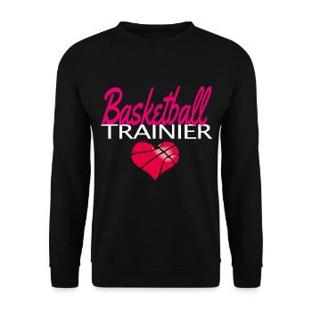 Basketball Coach with Heart Bball Baller Coach - Unisex Sweatshirt - black - Front - Alina (178cm) & Michal (187cm)