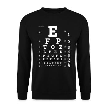 Sehtest lustige Bilder lustig witzig cool Optiker - Unisex Pullover - Schwarz - Vorne - Alina (178cm) & Michal (187cm)