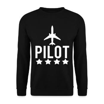 Pilote - Sweat-shirt Unisexe - noir - Devant - Alina (178cm) & Michal (187cm)
