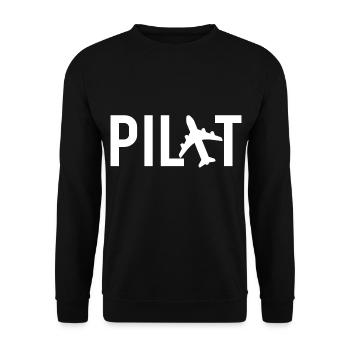 Pilote pilote avion co pilote cadeau de profession - Sweat-shirt Unisexe - noir - Devant - Alina (178cm) & Michal (187cm)