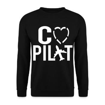 Co Pilot Piloten Pilot Flugzeug Flugzeuge Beruf - Unisex Pullover - Schwarz - Vorne - Alina (178cm) & Michal (187cm)