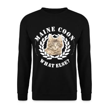 Maine Coon - Unisex Pullover - Schwarz - Vorne - Alina (178cm) & Michal (187cm)