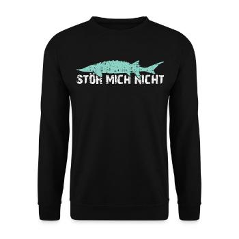 Stör mich nicht | Störangeln | Störzucht - Unisex Pullover - Schwarz - Vorne - Alina (178cm) & Michal (187cm)