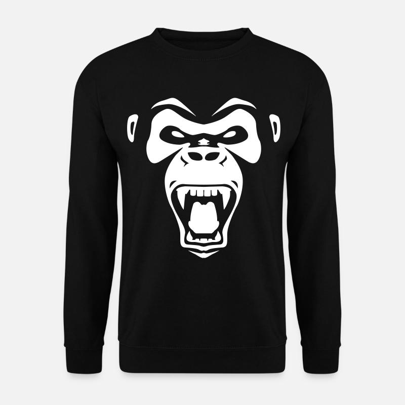 Wilder Affe zeigt Zähne - Unisex Pullover - Schwarz